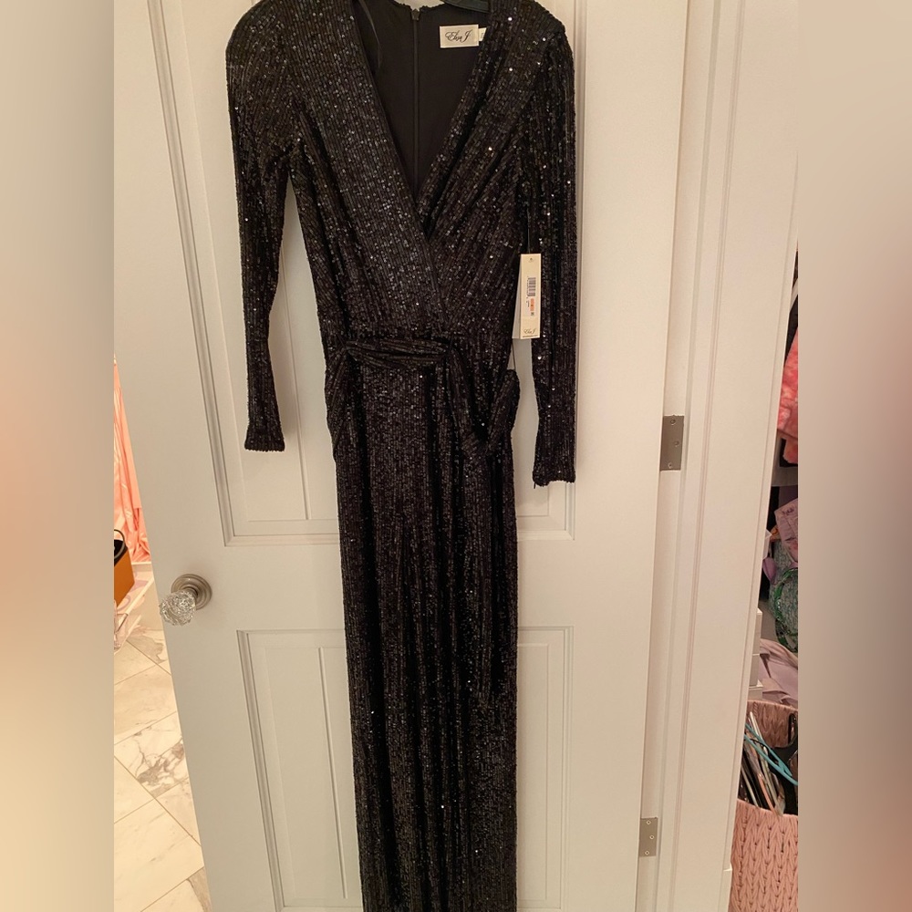 Eliza J Black Sequin Jumpsuit Never Worn with Tags